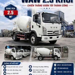 XE TRỘN BÊ TÔNG WAW 2.5 KHỐI